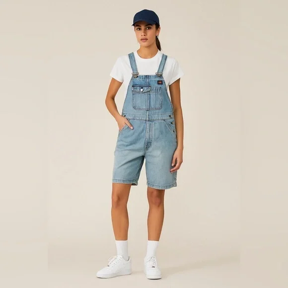 Levi’s | Denim Shortalls Light Wash - Picture 2 of 10